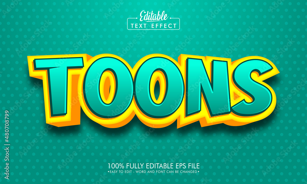 Toons Editable text effect