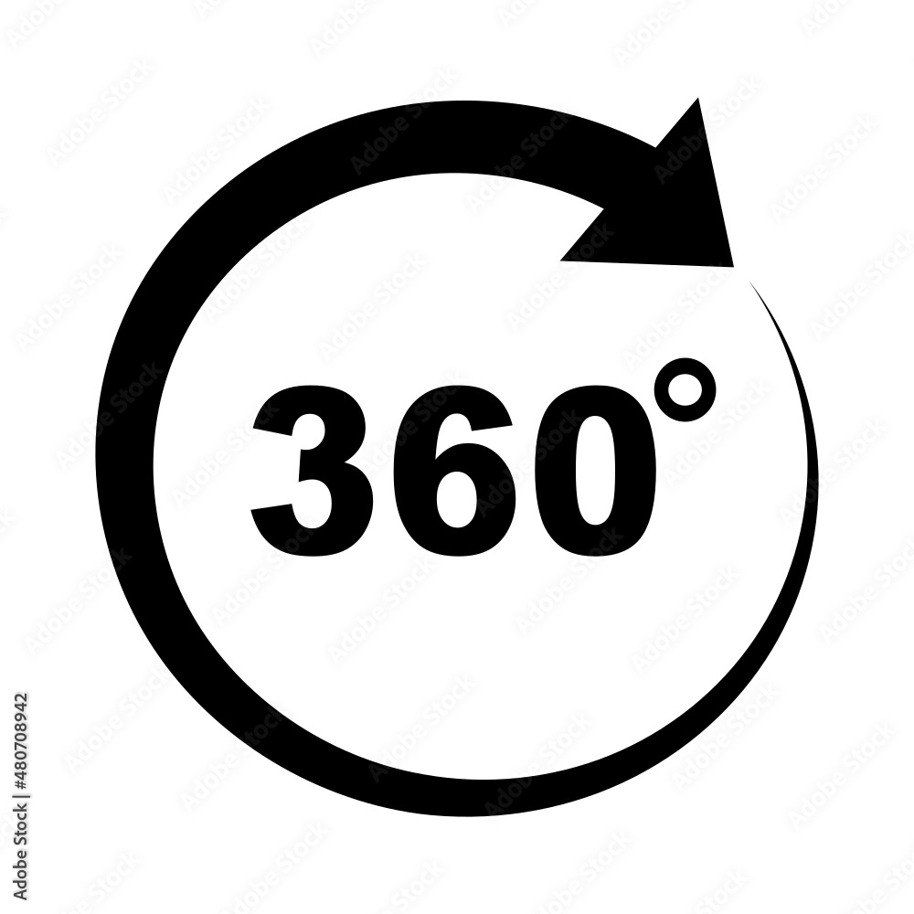 ikona znaku 360 stopni - obrazy, fototapety, plakaty 