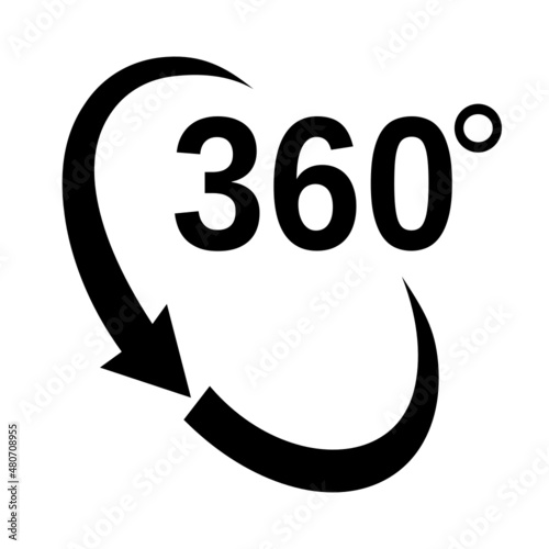 ikona znaku 360 stopni