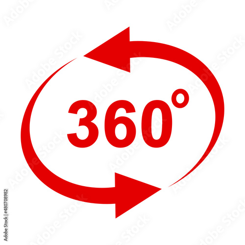 ikona znaku 360 stopni