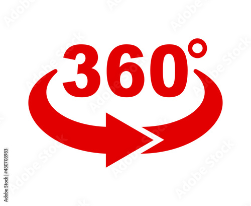 ikona znaku 360 stopni