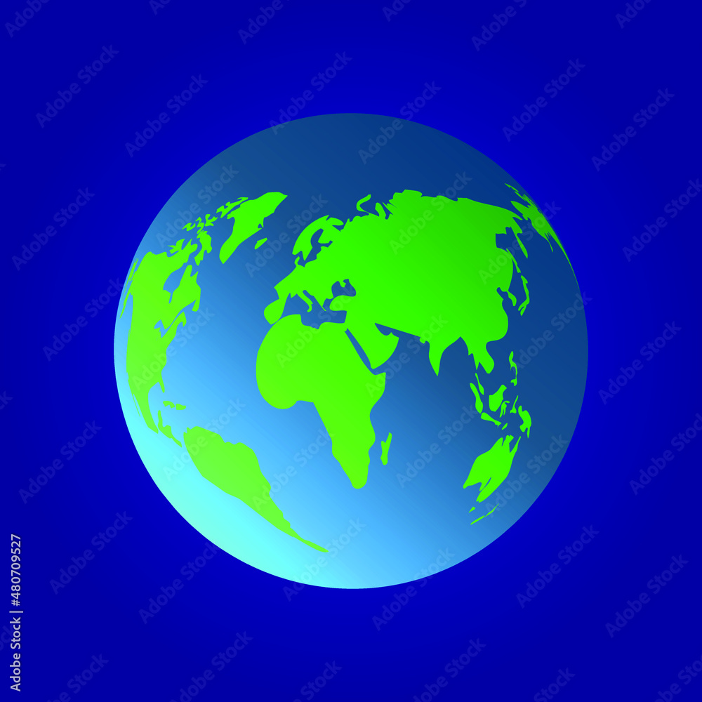 Fototapeta premium globe, planet earth from space, lighting from the bottom left