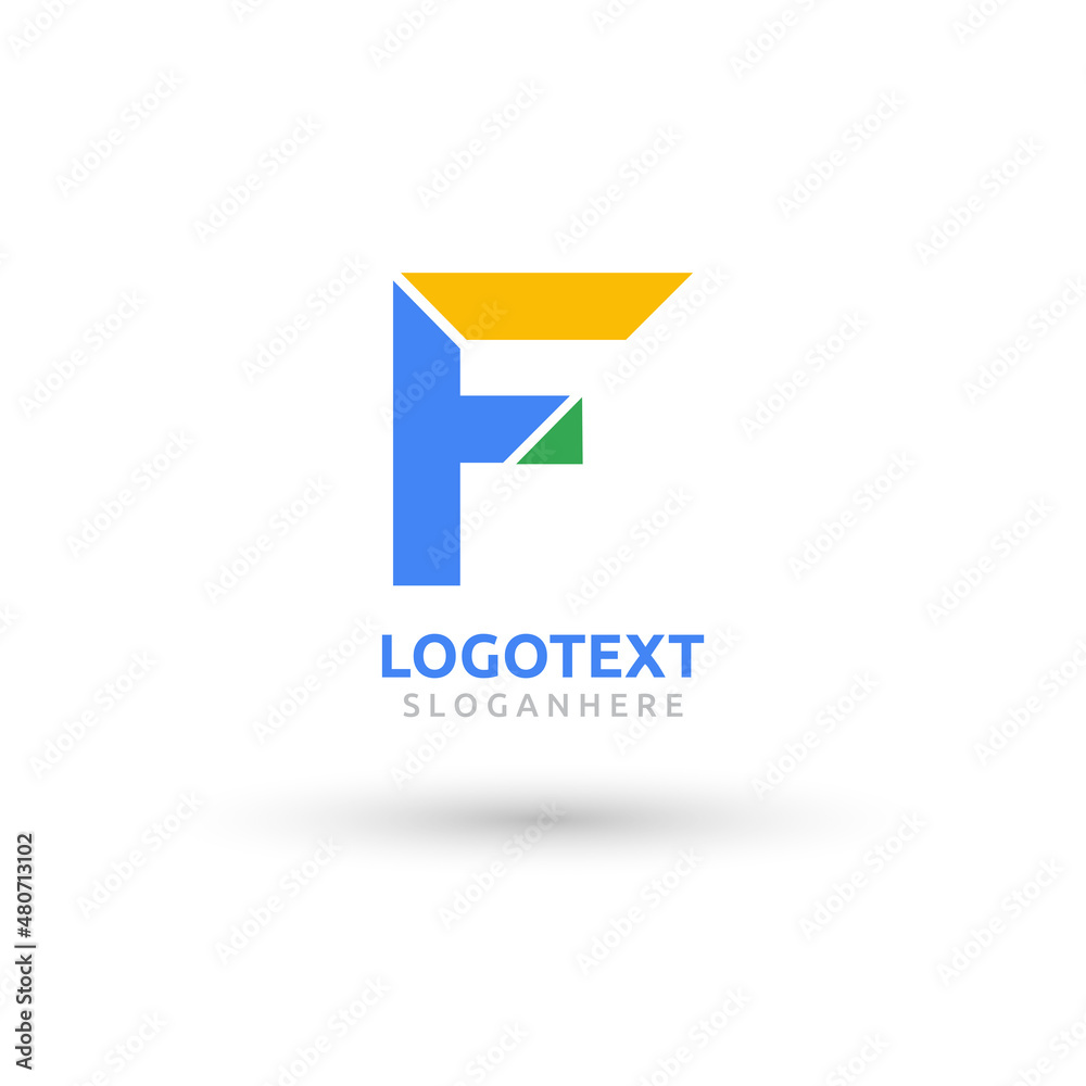 F letter colorful logo abstract design. F alphabet logo F letter colorful logo abstract design. F alphabet logo