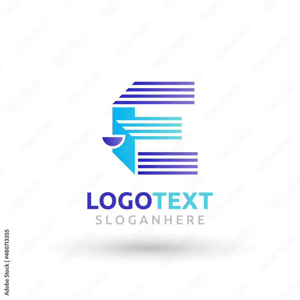 letter E logo. E stroke logo. E blue logo letter E logo. E stroke logo. E blue logo