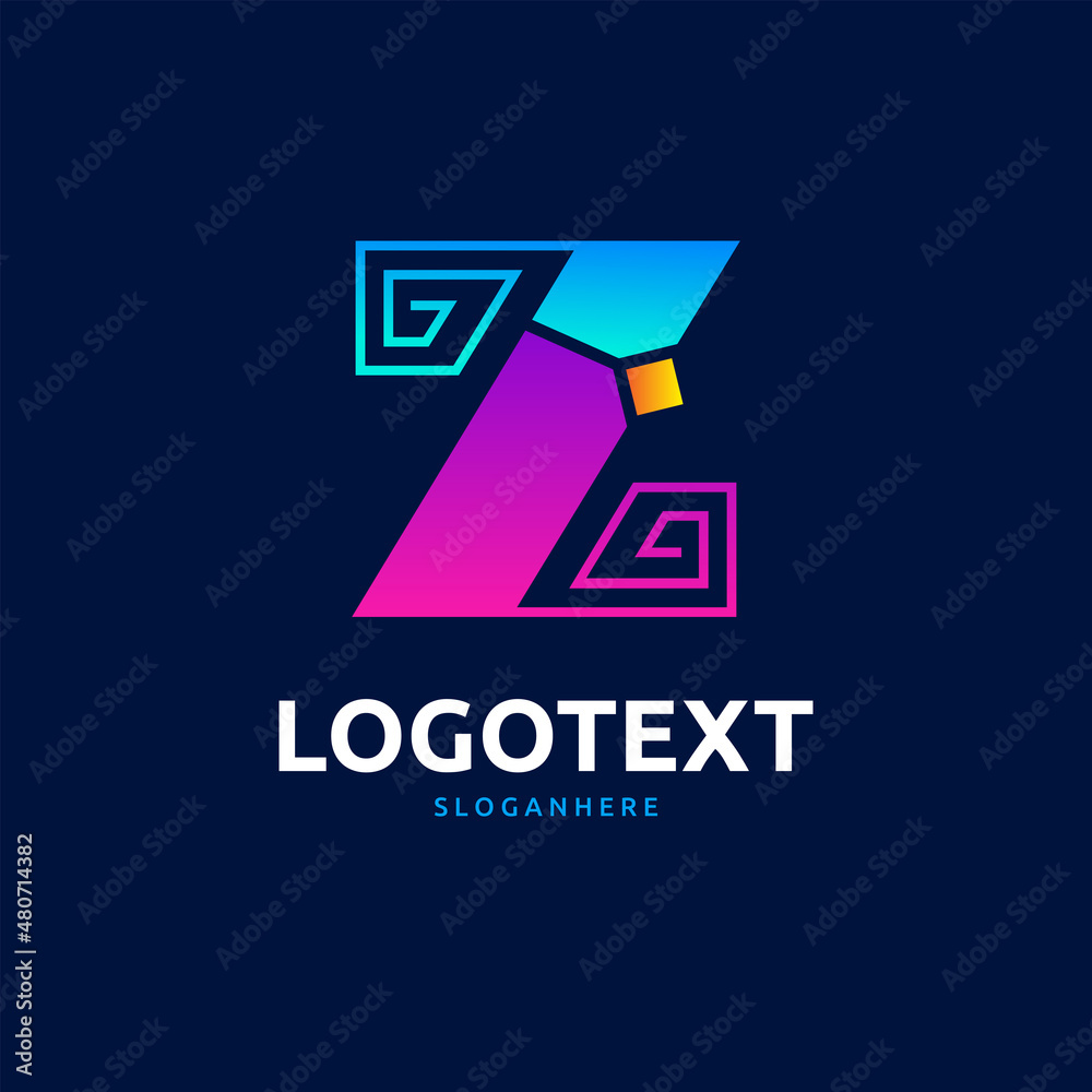Z letter colorful logo abstract design. Z alphabet logo Z letter colorful logo abstract design. Z alphabet logo