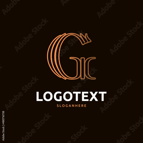 G letter golden logo abstract design. G alphabet golden logo