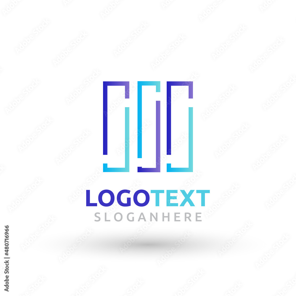 I letter colorful logo abstract design. I alphabet logo