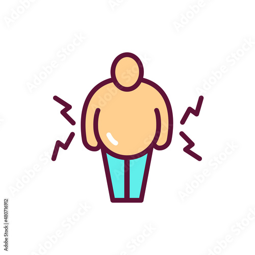 Obesity line icon. Isolated vector element.