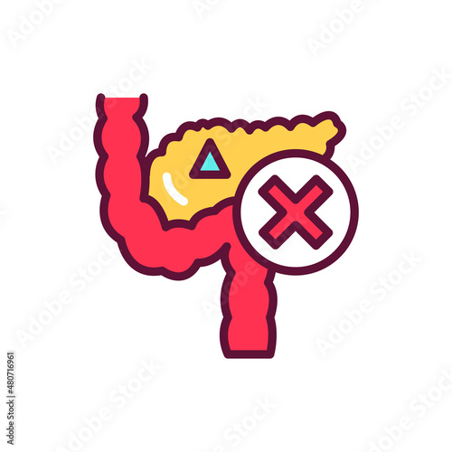 Pancreas line icon. Isolated vector element.