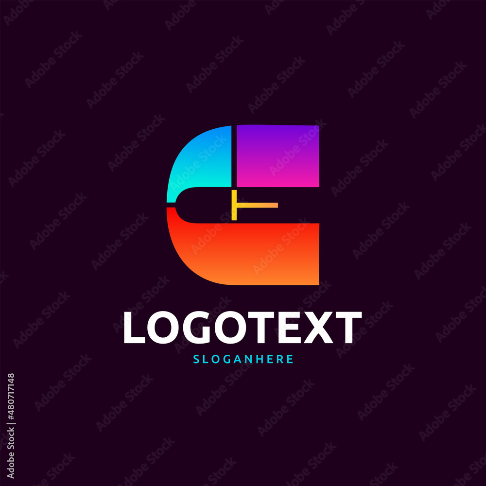 E letter colorful logo abstract design. E alphabet logo E letter colorful logo abstract design. E alphabet logo