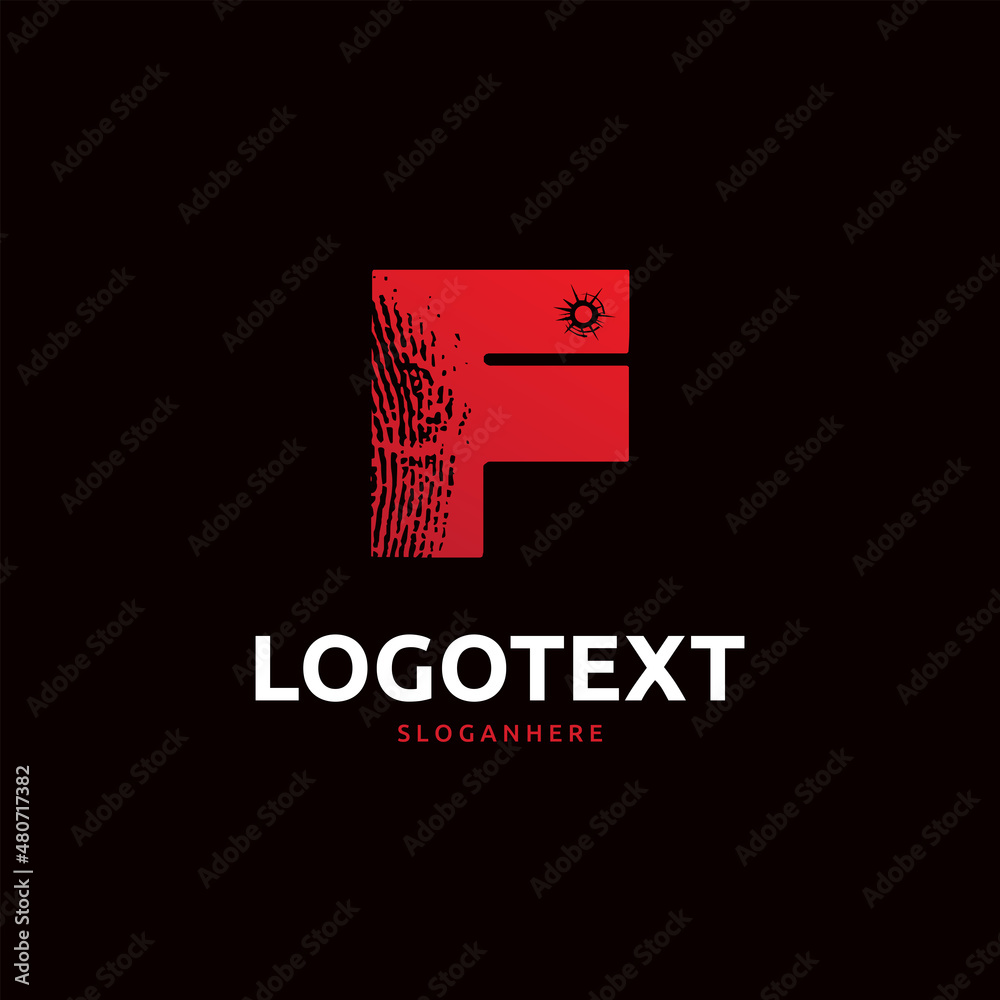 letter F logo. red crime logo. letter F crime logo letter F logo. red crime logo. letter F crime logo