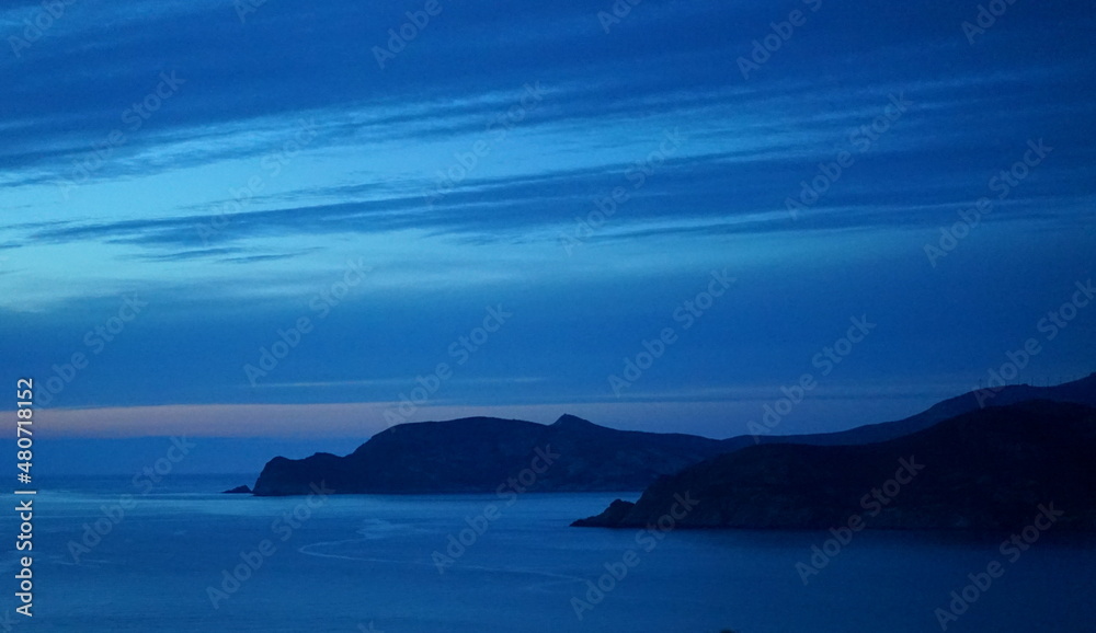 sunset dreamy blue nature sea ocean pink rock corsica evening summer sun holidays rocks sky heaven paradise 