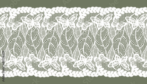 Delicate tulle lace with butterflies. 