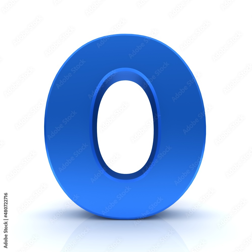 O letter blue 3d number 0 zero O letter blue 3d number 0 zero