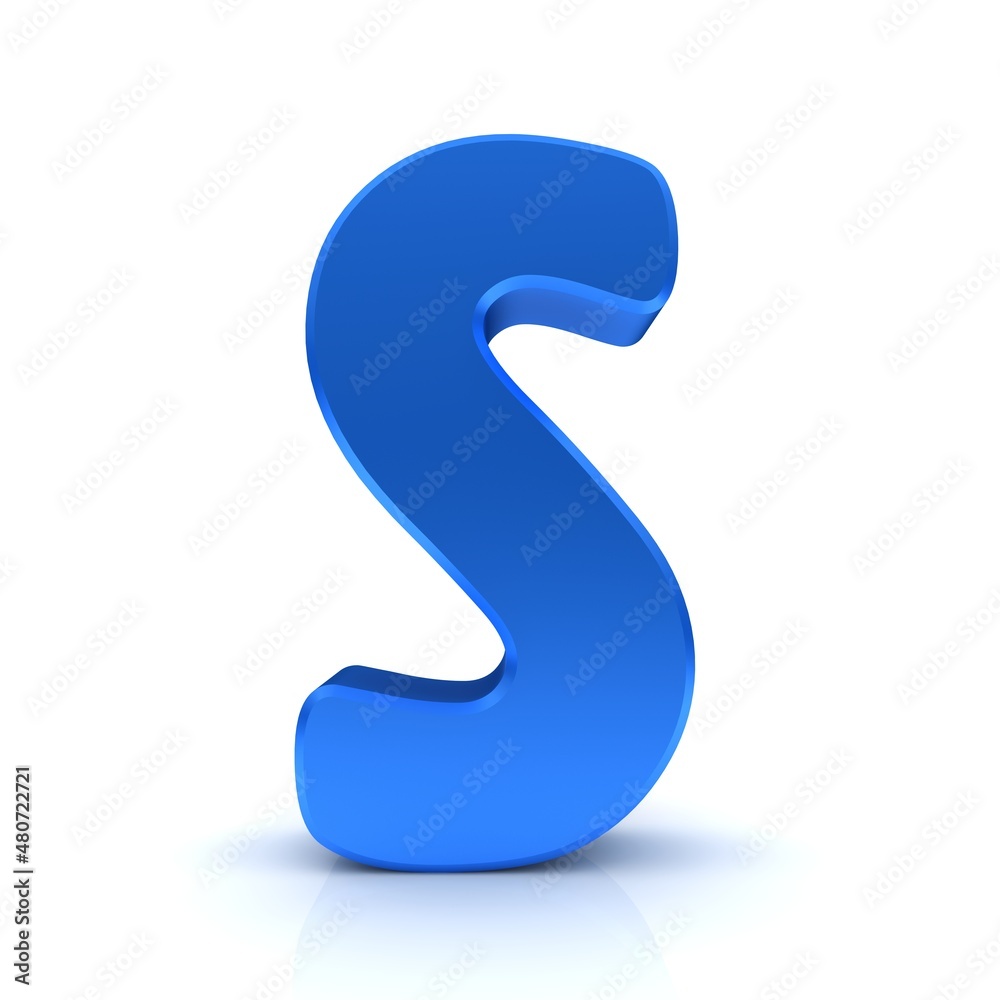 S letter blue 3d S letter blue 3d