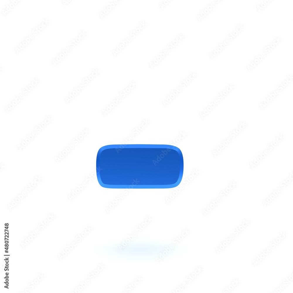 Minus - hyphen sign blue symbol 3d Minus - hyphen sign blue symbol 3d