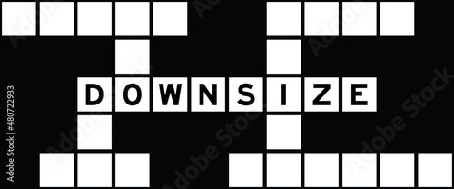 Alphabet letter in word downsize on crossword puzzle background