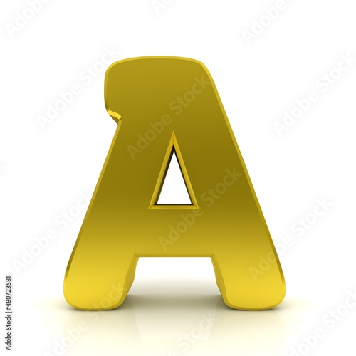 A golden letter 3d sign