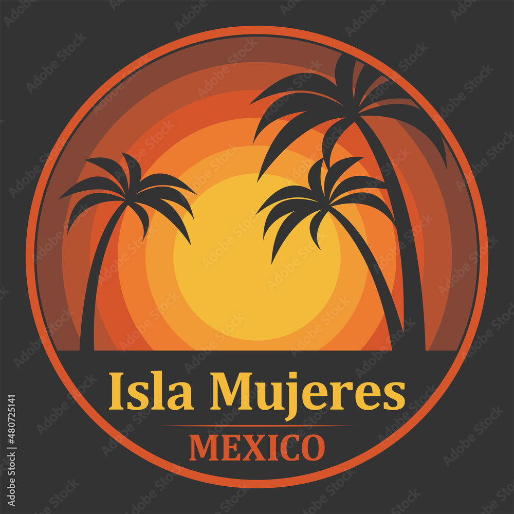 Emblem with the name of Isla Mujeres, Mexico