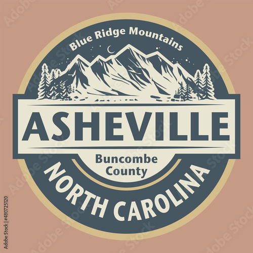 Emblem with the name of Asheville, North Carolina