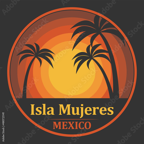 Wallpaper Mural Emblem with the name of Isla Mujeres, Mexico Torontodigital.ca