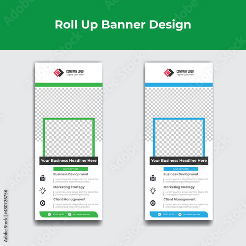 Roll up banner template design and creactive banner template design