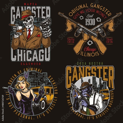 Collection of mafia gangster characters