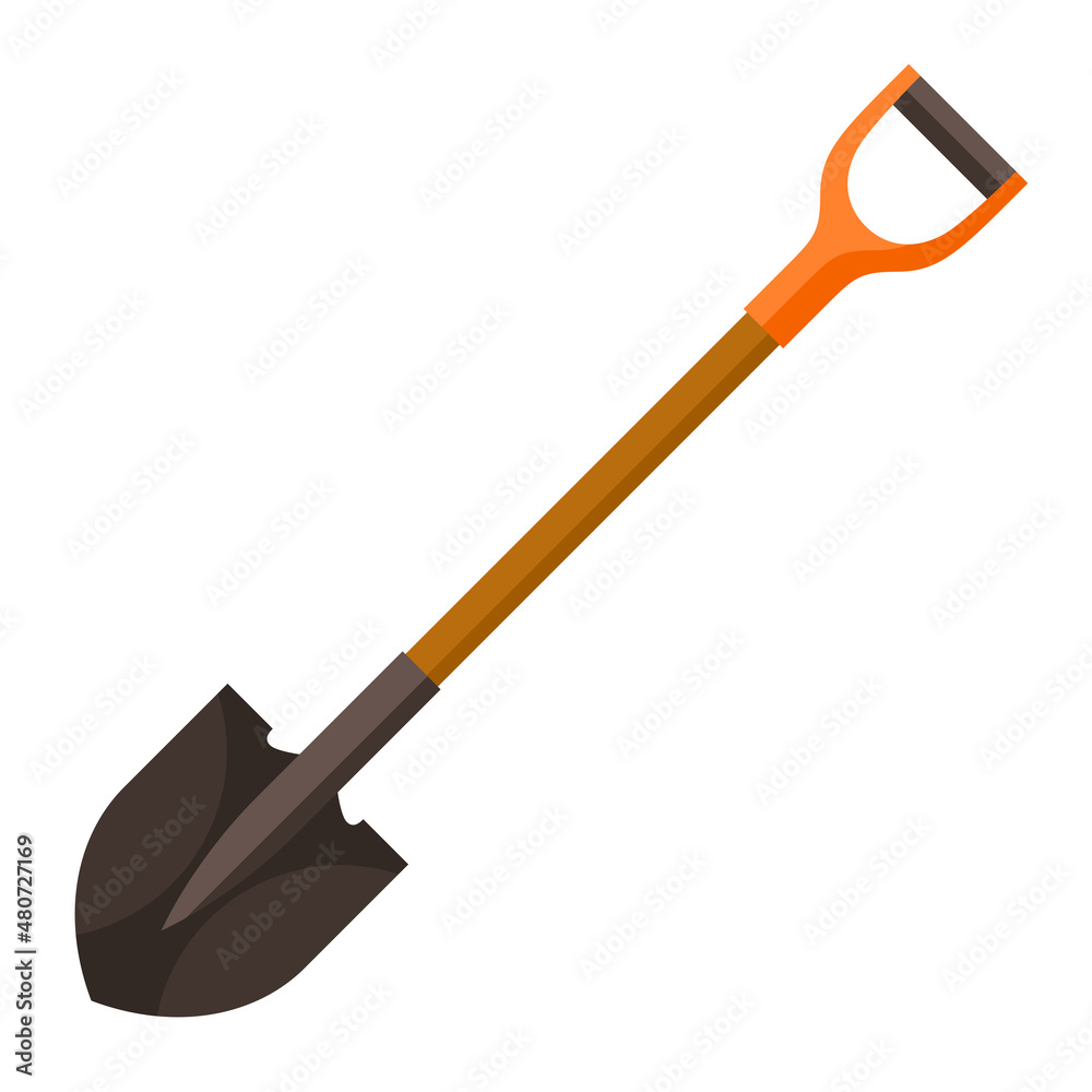 Illustration of shovel. Garden tools and equipment. Illustration of shovel. Garden tools and equipment.