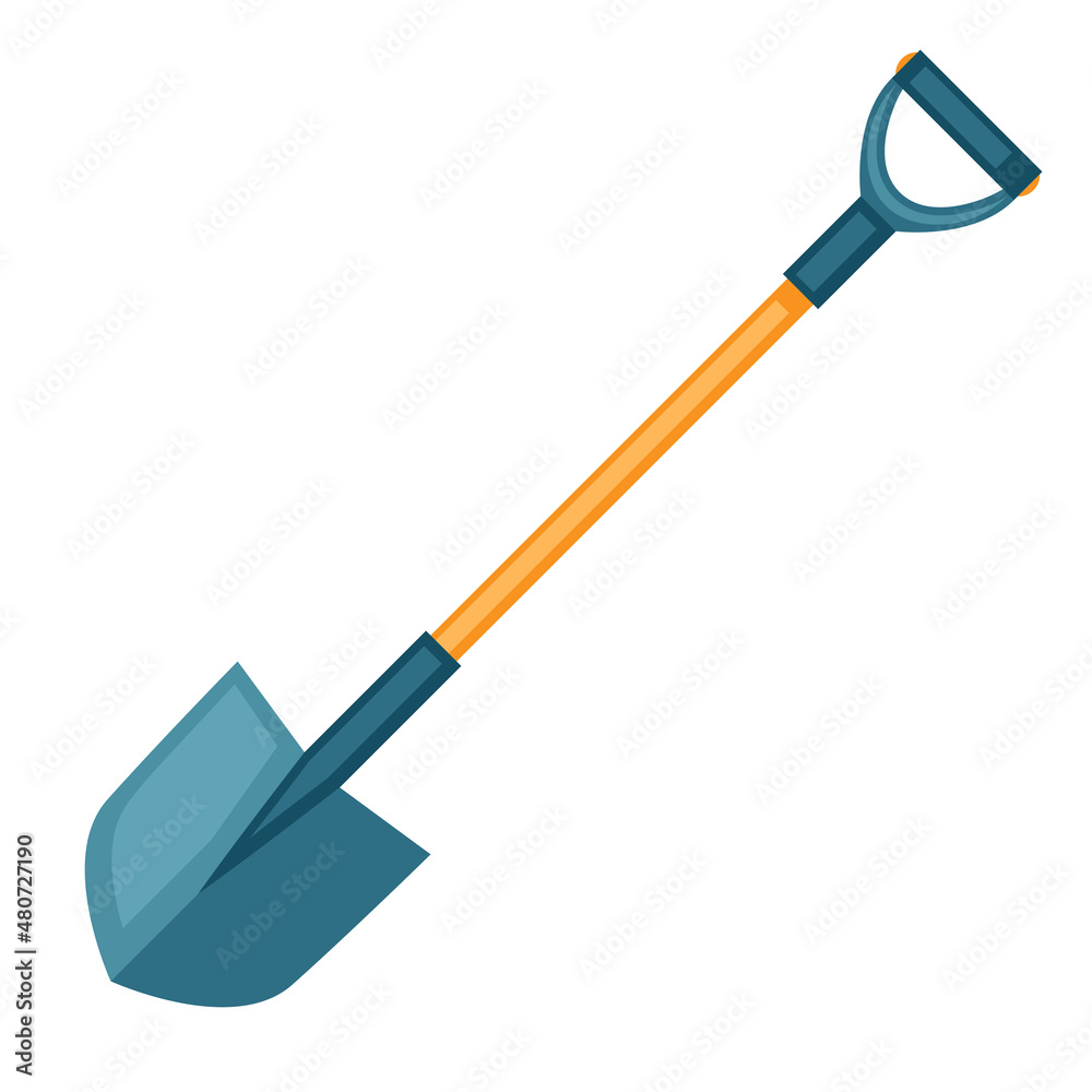 Illustration of shovel. Garden tools and equipment. Illustration of shovel. Garden tools and equipment.