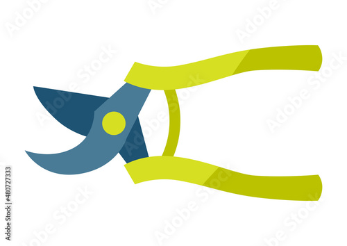 Illustration of secateurs. Garden tools and equipment.