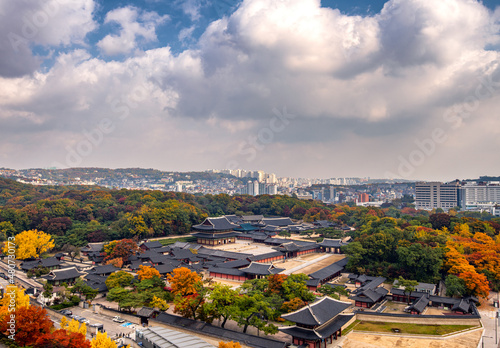 Changdeokgung palace in autumn, Seoul South Korea.
