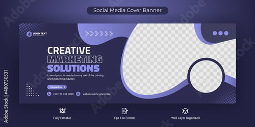Creative corporate business marketing social media Facebook cover banner post template	
