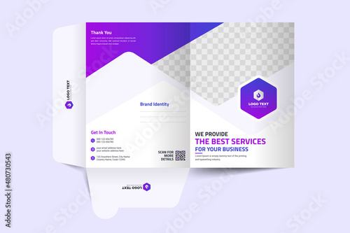 Presentation folder template design, Folder design, cover for catalog, brochures