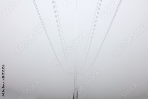 Hochspannung im Nebel photo