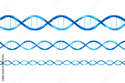 Human DNA molecule, 3d illustration isolated on white background