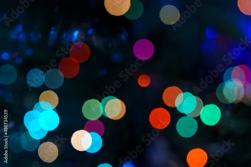 Colorful bokeh background of holiday illumination