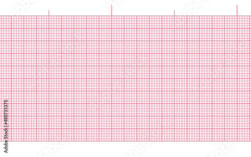 Pink blank ekg paper seamless background for heart beat rate recording. Digital ecg diagram hospital page. Millimeter graph vector grid. Geometric pattern for medicine, science line scale measurement