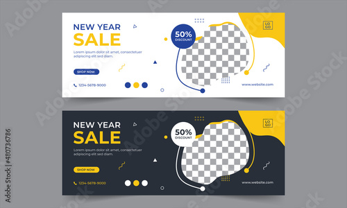 Modern editable cover banner for social medial template