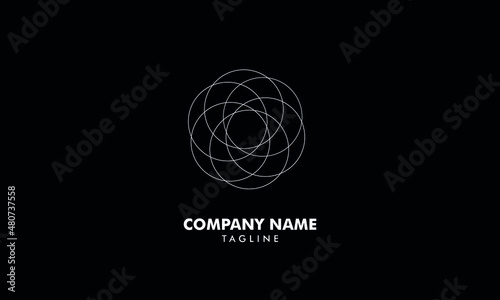 flower or geomatric logo abstract monogram vector logo template