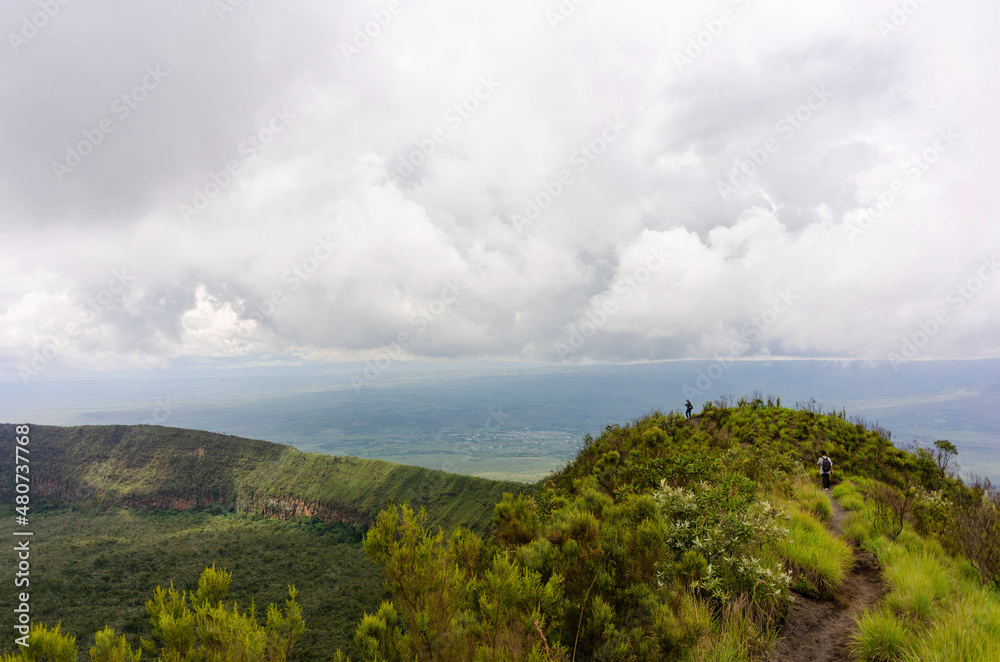 Fototapeta premium Clouds over Mount Longonot, Kenya