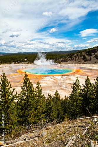 Grand Prismatic Spring in Yellowstone National Park Wyoming
