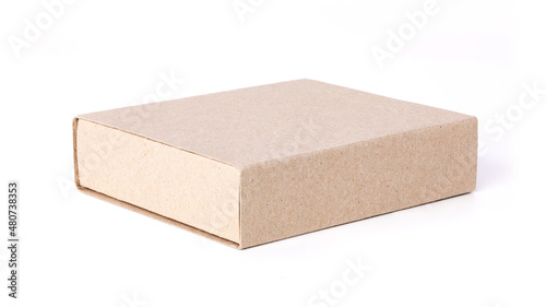Kraft box paper packaging isolated on white background © F16-ISO100