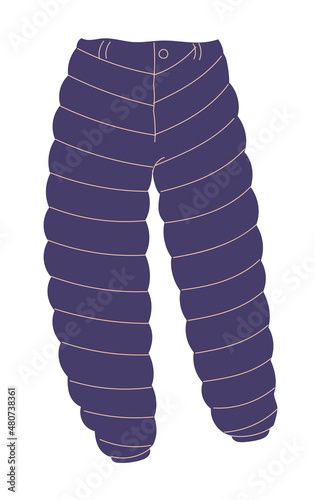 Warm down pants element of winter clothes and outerwear