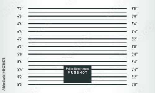 Mugshot Police lineup. Dangerous  Anonymous. Vector illustration