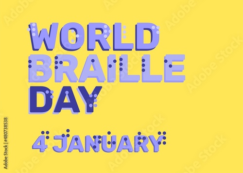 World Braille Day Campaign Social event concept Design for blind people Vector illustration