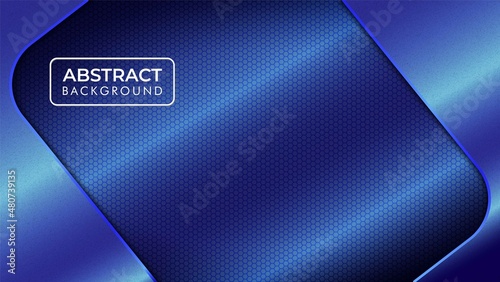 Abstract shiny blue arrow circle mesh design background with hexagon mesh metal pattern