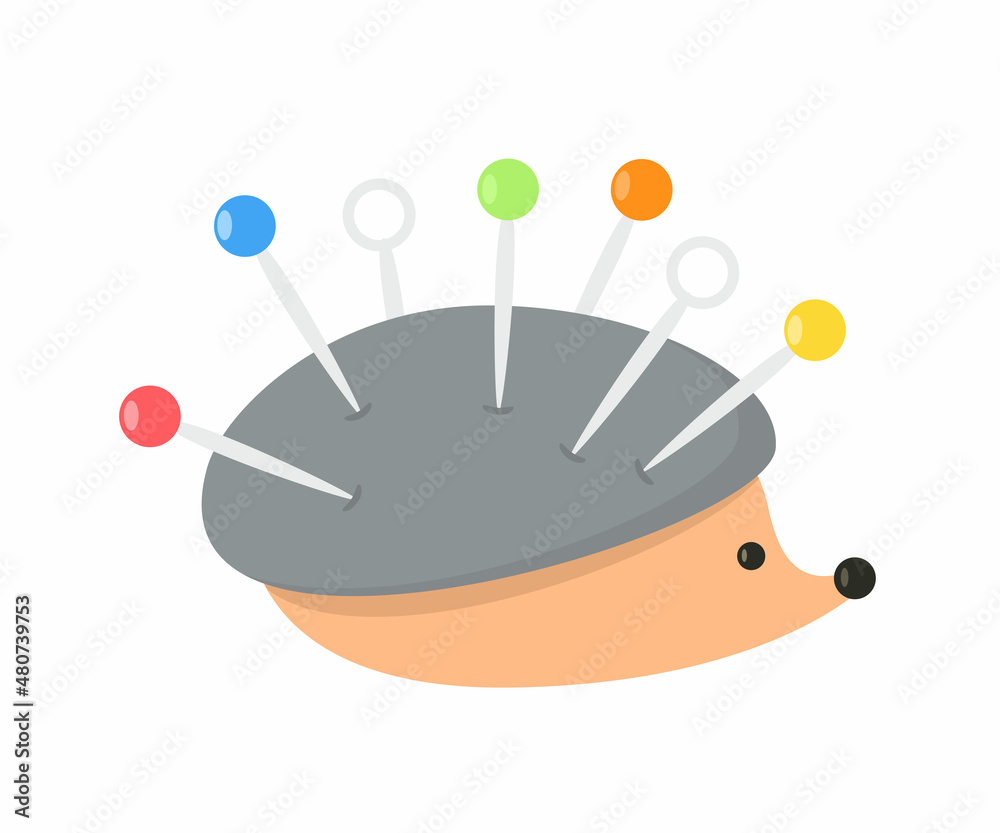 Needle holder for children on white background. Cartoon flat style. Vector illustration Needle holder for children on white background. Cartoon flat style. Vector illustration