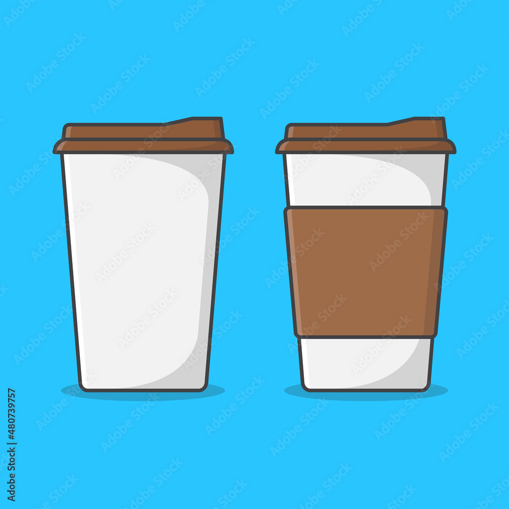Set Of Paper Coffee Cups Vector Icon Illustration. Disposable Coffee Cup Flat Icon Set Of Paper Coffee Cups Vector Icon Illustration. Disposable Coffee Cup Flat Icon