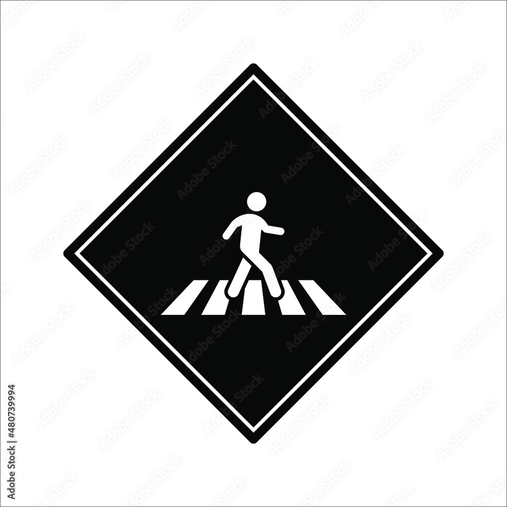 Crosswalk icon. Pedestrian crossing vector icon illustration isolated on white background Crosswalk icon. Pedestrian crossing vector icon illustration isolated on white background