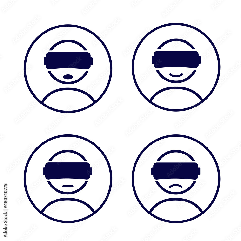 Metaverse VR Icons Persons Round Metaverse VR Icons Persons Round
